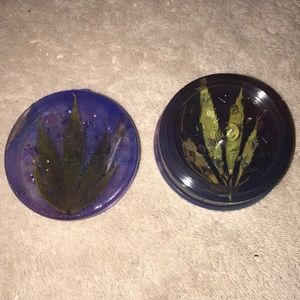 Epoxy resin herb grinder with leaves 🍃 created by Me 💕